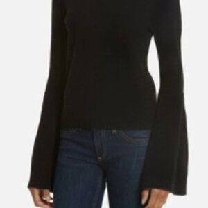 Vince Camuto bell sleeve knit top black size small